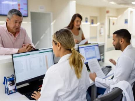 Equipo clínico en un centro de salud